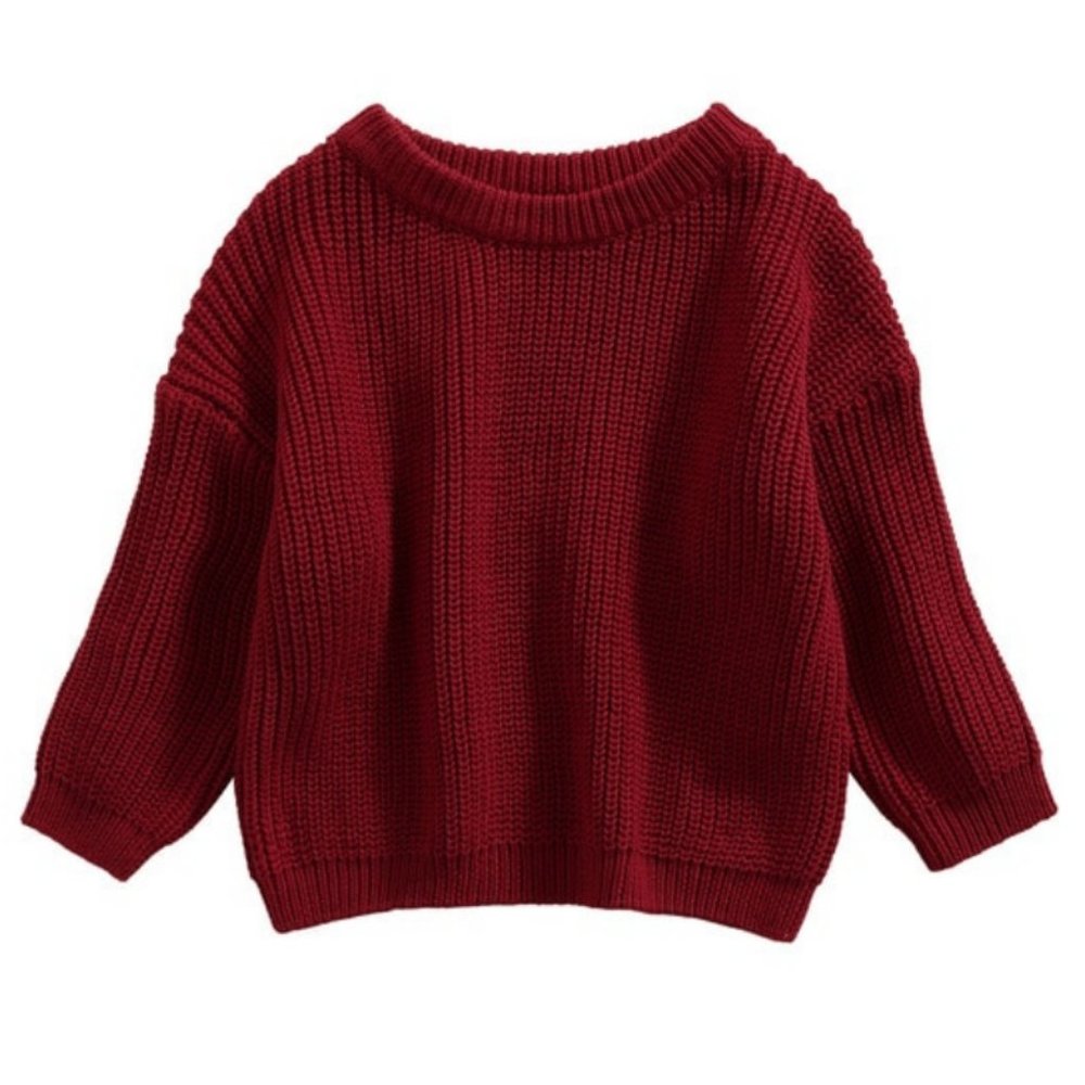 NEW Girls Knit Sweater in Dark Cherry (4T)